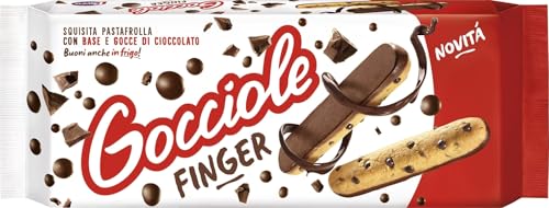 3x GOCCIOLE FINGER, Kekse mit Schokolade bedeckt, Feiner Mürbeteig mit vielen Schokoladenstückchen 120g+ Italian Gourmet polpa 400g von Italian Gourmet E.R.