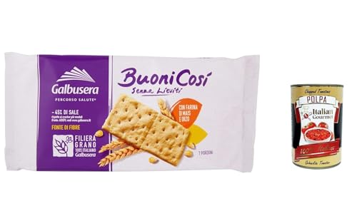 3x Galbusera BuoniCosì,Cracker mit Maismehl und Gerste ohne Hefen, mit etwas raffiniertem Typ 2 -Mehl 300g + Italian Gourmet polpa 400g von Italian Gourmet E.R.