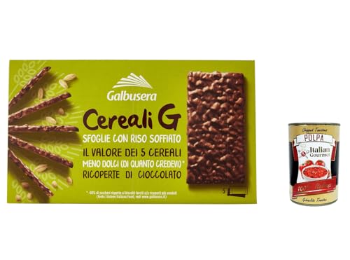 3x Galbusera Cereali G Schokoladencracker, crackers mit Durchstöre mit aufgebrauchtem Reis 150g + Italian Gourmet polpa 400g von Italian Gourmet E.R.