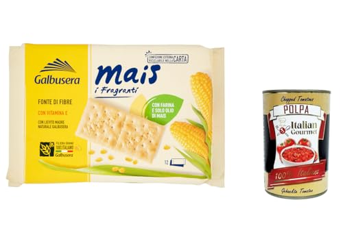 3x Galbusera Mais i Fragranti, Cracker mit Mehl und nur Maisöl, 400 g + Italian Gourmet polpa 400g von Italian Gourmet E.R.