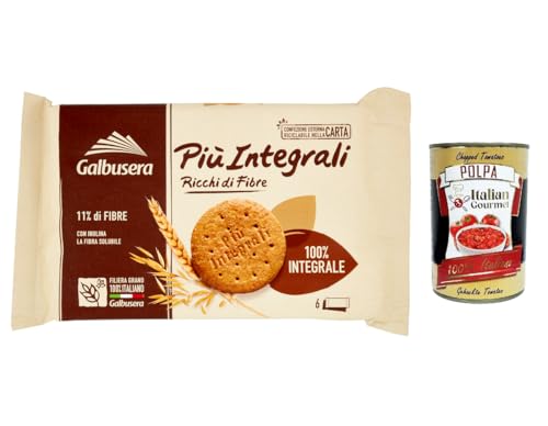 3x Galbusera PiùIntegrali, 100 % ballaststoffreiche Vollkorn kekse, biscuits cookies 330g + Italian Gourmet polpa 400g von Italian Gourmet E.R.