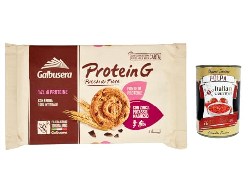 3x Galbusera Protein G Kekse reich an Fasern mit tropfen schokolade 300g + Italian Gourmet polpa 400g von Italian Gourmet E.R.