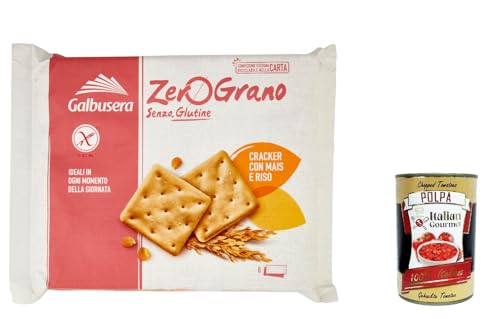 3x Galbusera Zero Grano Cracker mit Reis und Mais, 320 g, glutenfrei, laktosefrei + Italian Gourmet polpa 400g von Italian Gourmet E.R.
