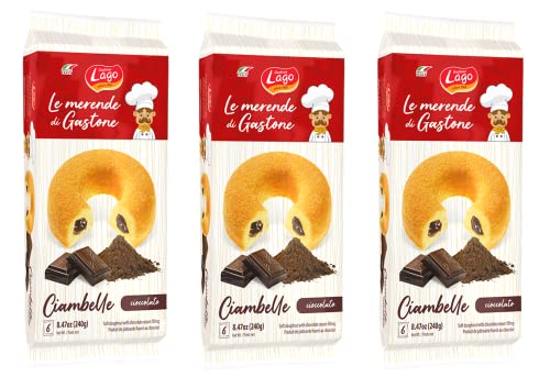 3x Gastone Lago Ciambelle Cioccolato Krapfen Donuts gefüllt mit Schokoladencreme Packung à 240g, Jede Packung Enthält 6 Donuts à 40g 3x Gastone Lago Ciambelle Cioccolato Krapfen Donuts gefüllt mit Schokoladencreme Packung à 240g, Jede Packung Enthält 6 Donuts à 40g von Italian Gourmet E.R.