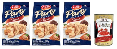 3x Gastone Lago Party Wafers Cacao,Waffeln mit Kakaocreme 250g + Italian Gourmet Polpa di Pomodoro 400g Dose 3x Gastone Lago Party Wafers Cacao,Waffeln mit Kakaocreme 250g + Italian Gourmet Polpa di Pomodoro 400g Dose von Italian Gourmet E.R.