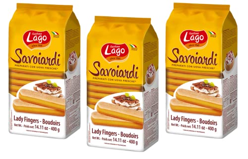 3x Gastone Lago Savoiardi Traditionelle Sardische Kekse,an der Oberfläche leicht gezuckert mit leichtem Zitronenaroma 400g von Italian Gourmet E.R.
