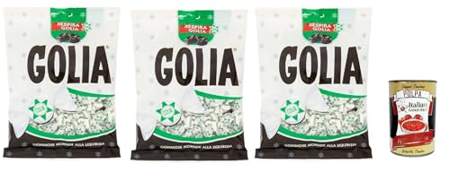 3x Golia Farfallina Gummibonbons, Lakritzgeschmack, Süßigkeiten Bonbon einzeln in einem 180g + Italian Gourmet polpa 400g von Italian Gourmet E.R.