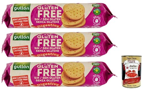 3x Gullón Gluten Free Digestive Biscotti Senza Glutine,Kekse Glutenfrei 150g + Italian Gourmet Polpa di Pomodoro 400g Dose von Italian Gourmet E.R.