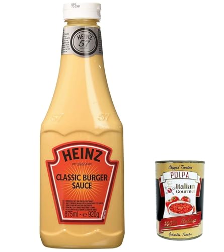 3x Heinz Sauce Burger Sauce Classica 875ml Up Right Flacon Chips Gewürz Flasche + Italian gourmet polpa 400g von Italian Gourmet E.R.