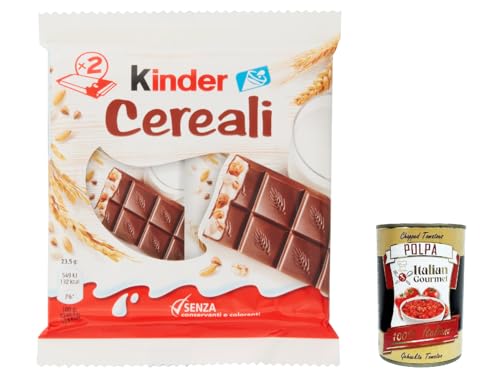 3x Kinder Cereali, Kinder Country Gefüllte Schokolade mit gerösteten Cerealien und Milchcreme Packung mit 2 x 23,5 + Italian Gourmet polpa 400g g 3x Kinder Cereali, Kinder Country Gefüllte Schokolade mit gerösteten Cerealien und Milchcreme Packung mit 2 x 23,5 + Italian Gourmet polpa 400g g von Italian Gourmet E.R.