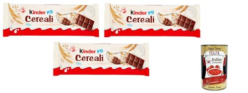 3x Kinder Cereali, Kinder Country Gefüllte Schokolade mit gerösteten Cerealien und Milchcreme Packung mit 6 st. 138g + Italian Gourmet polpa 400g von Italian Gourmet E.R.