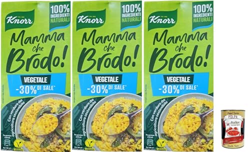 3x Knor Mamma che Brodo! Vegetale Gemüse -30% au Salz 1Lt +Italian gourmet polpa 400g von Italian Gourmet E.R.