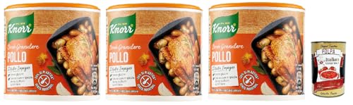 3x Knorr Brodo Granulare Pollo granulierte Hühnerbrühe 150g, Nachhaltige Gemüsebrühe, glutenfrei, Laktose und Konservierungsmittel, für Suppen und gegrilltes Fleisch + Italian Gourmet polpa 400g 3x Knorr Brodo Granulare Pollo granulierte Hühnerbrühe 150g, Nachhaltige Gemüsebrühe, glutenfrei, Laktose und Konservierungsmittel, für Suppen und gegrilltes Fleisch + Italian Gourmet polpa 400g von Italian Gourmet E.R.