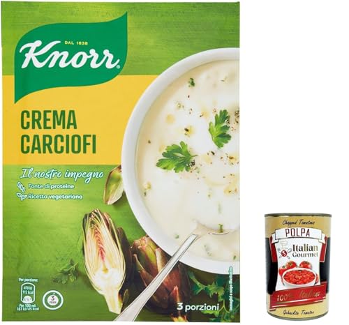 3x Knorr Crema con Carciofi, Knorr -Creme mit Artischocken, bereit -readium -Gerichte mit natürlichen Zutaten, 88g + Italian Gourmet polpa 400g von Italian Gourmet E.R.