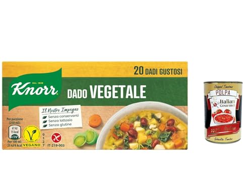 3x Knorr Dado Vegetale Gustoso, Ohne Glutamat, Laktose und Konservierungsstoffe, mit Gemüse, 200g + Italiann Gourmet polpa 400g von Italian Gourmet E.R.