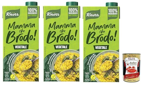 3x Knorr Mamma Che Brodo! Bereitete Gemüsebrühe, 100% natürliche Zutaten, glutenfrei und laktose, mit nachhaltigem Landwirtschaftsgemüse - 1l + Italian Gourmet polpa 400g 3x Knorr Mamma Che Brodo! Bereitete Gemüsebrühe, 100% natürliche Zutaten, glutenfrei und laktose, mit nachhaltigem Landwirtschaftsgemüse - 1l + Italian Gourmet polpa 400g von Italian Gourmet E.R.