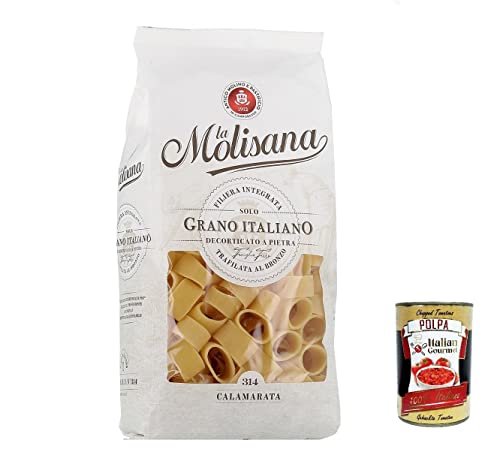 3x La Molisana Calaramata N. 314 Pasta Lenta Lavorazione Teigwaren aus Hartweizengrieß Bronze-Zeichnung 500g + Italian Gourmet Polpa 400g von Italian Gourmet E.R.