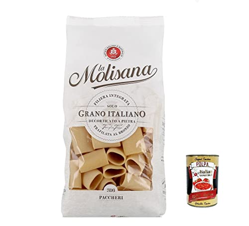 3x La Molisana Paccheri N. 316 Pasta Lenta Lavorazione Teigwaren aus Hartweizengrieß Bronze-Zeichnung 500g + Italian Gourmet Polpa 400g 3x La Molisana Paccheri N. 316 Pasta Lenta Lavorazione Teigwaren aus Hartweizengrieß Bronze-Zeichnung 500g + Italian Gourmet Polpa 400g von Italian Gourmet E.R.