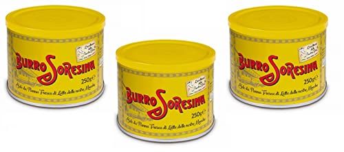 3x Latteria Soresina Burro Butter, die nur aus frischer Milchcreme hergestellt wird Italienische Exzellenz Dose mit 250g von Italian Gourmet E.R.