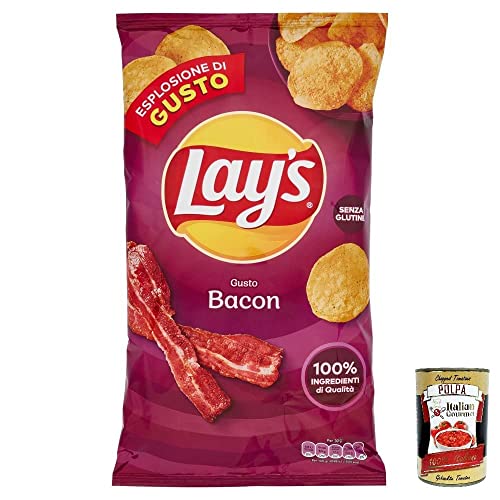 3x Lay's Bacon Chips Patatine Kartoffelchips gesalzen 133g Kartoffel chips + Italian Gourmet Polpa 400g von Italian Gourmet E.R.