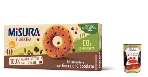 3x Misura Ciambelline con Gocce di Cioccolato Fibrextra, Donut mit Schokoladenchips, 100% volles Mehl, reich an Ballaststoffen 230g + Italian Gourmet polpa 400g 3x Misura Ciambelline con Gocce di Cioccolato Fibrextra, Donut mit Schokoladenchips, 100% volles Mehl, reich an Ballaststoffen 230g + Italian Gourmet polpa 400g von Italian Gourmet E.R.