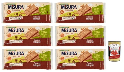 6x Misura Crackers Integrali Fibrextra Vollkorn cracker, 14 % Ballaststoffe und 100 % Vollkornmehl 385 g 6x Misura Crackers Integrali Fibrextra Vollkorn cracker, 14 % Ballaststoffe und 100 % Vollkornmehl 385 g von Italian Gourmet E.R.