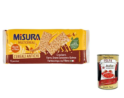 3x Misura Crackers ai Cereali Multigrain Getreide cracker - Dinkel, Buchweizen und Quinoa 350g + Italian Gourmet polpa 400g von Italian Gourmet E.R.