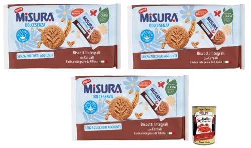 3x Misura Dolcesenza,Biscotti Integrali con Cereali,Vollkornkekse mit Müsli,Ohne Zuckerzusatz 280g,Italian Gourmet Polpa di Pomodoro 400g Dose von Italian Gourmet E.R.