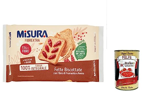 3x Misura Fette Integrali Fibraextra Zwieback mit Weizenfasern und Hafer 320g + Italian Gourmet polpa 400g 3x Misura Fette Integrali Fibraextra Zwieback mit Weizenfasern und Hafer 320g + Italian Gourmet polpa 400g von Italian Gourmet E.R.