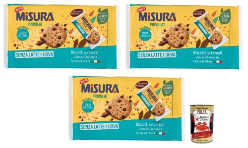 3x Misura Privolat,Kekse mit Müsli und Schokoladentropfen,Ohne Milch,Laktosefrei und ohne Eier,Packung mit 280g + Italian Gourmet Polpa di Pomodoro 400g Dose 3x Misura Privolat,Kekse mit Müsli und Schokoladentropfen,Ohne Milch,Laktosefrei und ohne Eier,Packung mit 280g + Italian Gourmet Polpa di Pomodoro 400g Dose von Italian Gourmet E.R.
