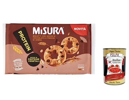 3x Misura Protein Kekse mit Schokoladenstückchen und Haferflocken | Reich an pflanzlichen Proteinen | Italienisches Mehl, biscuits cookies 260g + Italian Gourmet polpa 400g 3x Misura Protein Kekse mit Schokoladenstückchen und Haferflocken | Reich an pflanzlichen Proteinen | Italienisches Mehl, biscuits cookies 260g + Italian Gourmet polpa 400g von Italian Gourmet E.R.