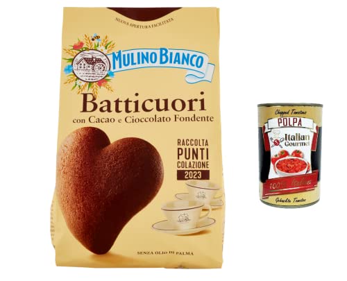 3x Mulino Bianco Batticuori Cocoa Shortbread Kekse mit Kakao, 350g + Italian gourmet polpa 400g von Italian Gourmet E.R.
