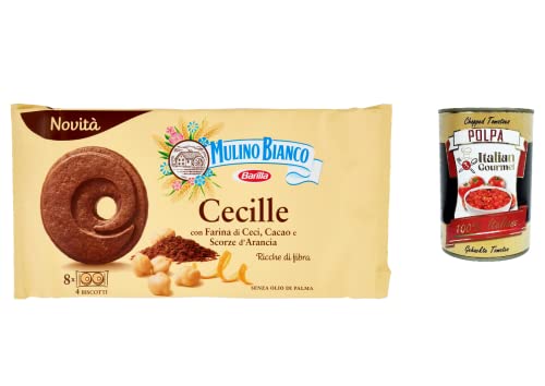 3x Mulino Bianco Cecille Kekse mit Kichererbsenmehl, Kakao und Orangenschale, 220 g + Italian gourmet polpa 400g 3x Mulino Bianco Cecille Kekse mit Kichererbsenmehl, Kakao und Orangenschale, 220 g + Italian gourmet polpa 400g von Italian Gourmet E.R.