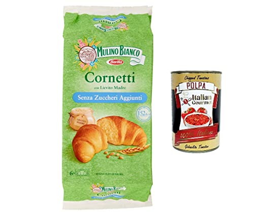 3x Mulino Bianco Cornetti Snack Croissants ohne Zuckerzusatz 6 Stück kuchen brioche 228g von Italian Gourmet E.R.