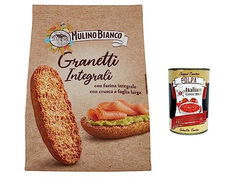3x Mulino Bianco Crostini Granetti integrali Vollkorn-Croutons, reich an Ballaststoffen Snack, 280g + Italian Gourmet polpa 400g von Italian Gourmet E.R.