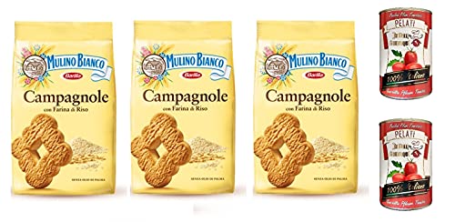 3x Mulino Bianco Kekse Campagnole 700g biscuits cookies italien + Italian Gourmet 100% italienische geschälte Tomaten dosen 2x 400g von Italian Gourmet E.R.