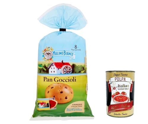 3x Mulino Bianco Pan goccioli kuchen süße Snacks brioche, Brot mit Schokoladenchips 336g + Italian gourmet polpa 400g von Italian Gourmet E.R.