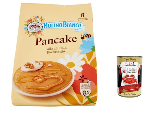 3x Mulino Bianco Pancake Pfannkuchensnack 100 % frische italienische Milch und nachhaltiges Mehl 4 Stück 280 g + Italian gourmet polpa 400g 3x Mulino Bianco Pancake Pfannkuchensnack 100 % frische italienische Milch und nachhaltiges Mehl 4 Stück 280 g + Italian gourmet polpa 400g von Italian Gourmet E.R.