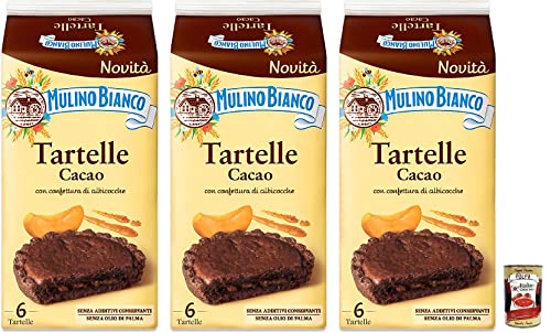 3x Mulino Bianco Tartelle Cacao,Süße Snacks,Kakaokuchen mit Aprikosenfüllung,Packung mit 288g, jede Packung enthält 6 Kuchen à 48g + Italian Gourmet Polpa di Pomodoro 400g Dose 3x Mulino Bianco Tartelle Cacao,Süße Snacks,Kakaokuchen mit Aprikosenfüllung,Packung mit 288g, jede Packung enthält 6 Kuchen à 48g + Italian Gourmet Polpa di Pomodoro 400g Dose von Italian Gourmet E.R.