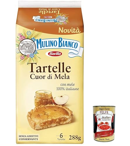 3x Mulino Bianco Tartelle Cuor di Mela, Törtchen mit 100% italienischen Äpfeln, Biskuit und Mürbeteig, ohne Palmöl und ohne Konservierungsstoffe, 288g + Italian Gourmet polpa 400g 3x Mulino Bianco Tartelle Cuor di Mela, Törtchen mit 100% italienischen Äpfeln, Biskuit und Mürbeteig, ohne Palmöl und ohne Konservierungsstoffe, 288g + Italian Gourmet polpa 400g von Italian Gourmet E.R.
