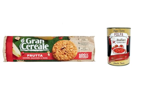 3x Mulino bianco Gran Cereale frutta, Frucht Kekse, voller Ballaststoffe 250g + Italian Gourmet polpa 400g von Italian Gourmet E.R.