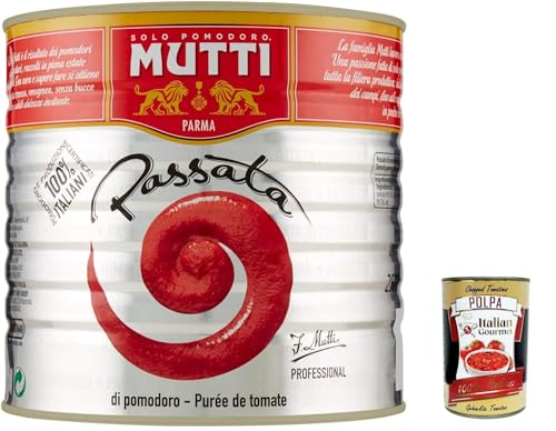 3x Mutti Passata di Pomodoro Tomatenpaste Tomaten sauce 100% Italienisch 2500g + Italian Gourmet polpa 400g von Italian Gourmet E.R.