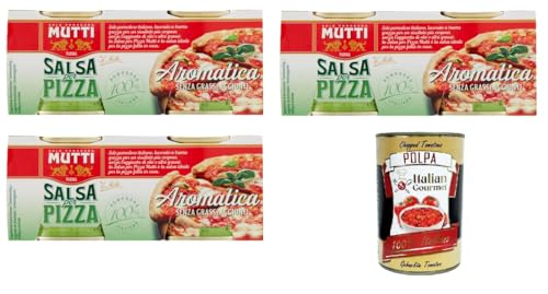 3x Mutti Salsa per pizza Aromatizzata Aromatisierte Pizzasauce 2x210gr+ Italian Gourmet polpa 400g von Italian Gourmet E.R.