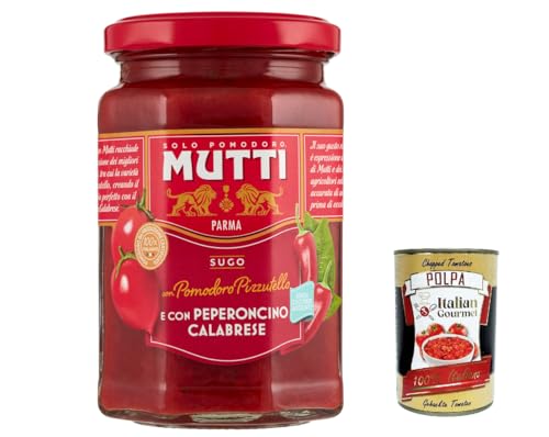 3x Mutti Sugo con Pomodoro Pizzutello e con Peperoncino Calabrese, Pizzutello -Tomatensauce und mit kalabrischen Chilischpfeffer 280g + Italian Gourmet polpa 400g 3x Mutti Sugo con Pomodoro Pizzutello e con Peperoncino Calabrese, Pizzutello -Tomatensauce und mit kalabrischen Chilischpfeffer 280g + Italian Gourmet polpa 400g von Italian Gourmet E.R.