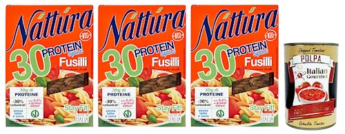 3x Náttúra Protein Sport Pasta Fusilli aus Biologischem Anbau,reich an Proteinen,Packung mit 250g + Italian Gourmet Polpa di Pomodoro 400g Dose 3x Náttúra Protein Sport Pasta Fusilli aus Biologischem Anbau,reich an Proteinen,Packung mit 250g + Italian Gourmet Polpa di Pomodoro 400g Dose von Italian Gourmet E.R.