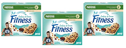 3x Nestlé Fitness Cookies & Cream Müsliriegel mit Stücken von Kakaokeksen und weiße Schokoladenstückchen ( 4 x 23,5g ) 94g von Italian Gourmet E.R.