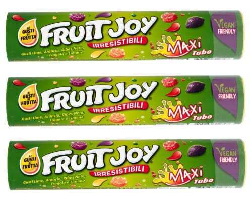 3x Nestlé Fruit Joy Weiche Bonbons mit Fruchtgeschmack Maxi-Tube von 125g Gummibonbons von Italian Gourmet E.R.
