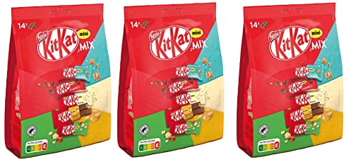 3x Nestlé Kitkat Mini Mix Schokoladenriegel, 14 Riegel, 197,4g Beutel von Italian Gourmet E.R.