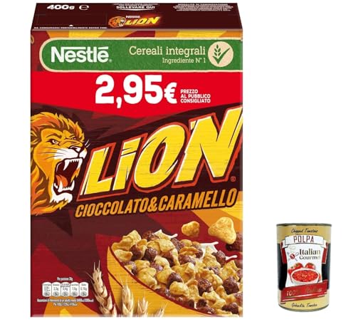 3x Nestlé Lion Cereali Integrali Cioccolato e Caramello Getreide Vollkorn Cereals mit Schokolade und Karamell 400g + Italian Gourmet polpa 400g von Italian Gourmet E.R.