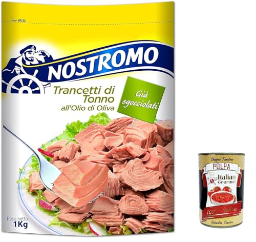 3x Nostromo Trancetti di Tonno all'olio di oliva,Thunfischsteaks in Olivenöl,1Kg Beutel + Italian Gourmet polpa 400g von Italian Gourmet E.R.